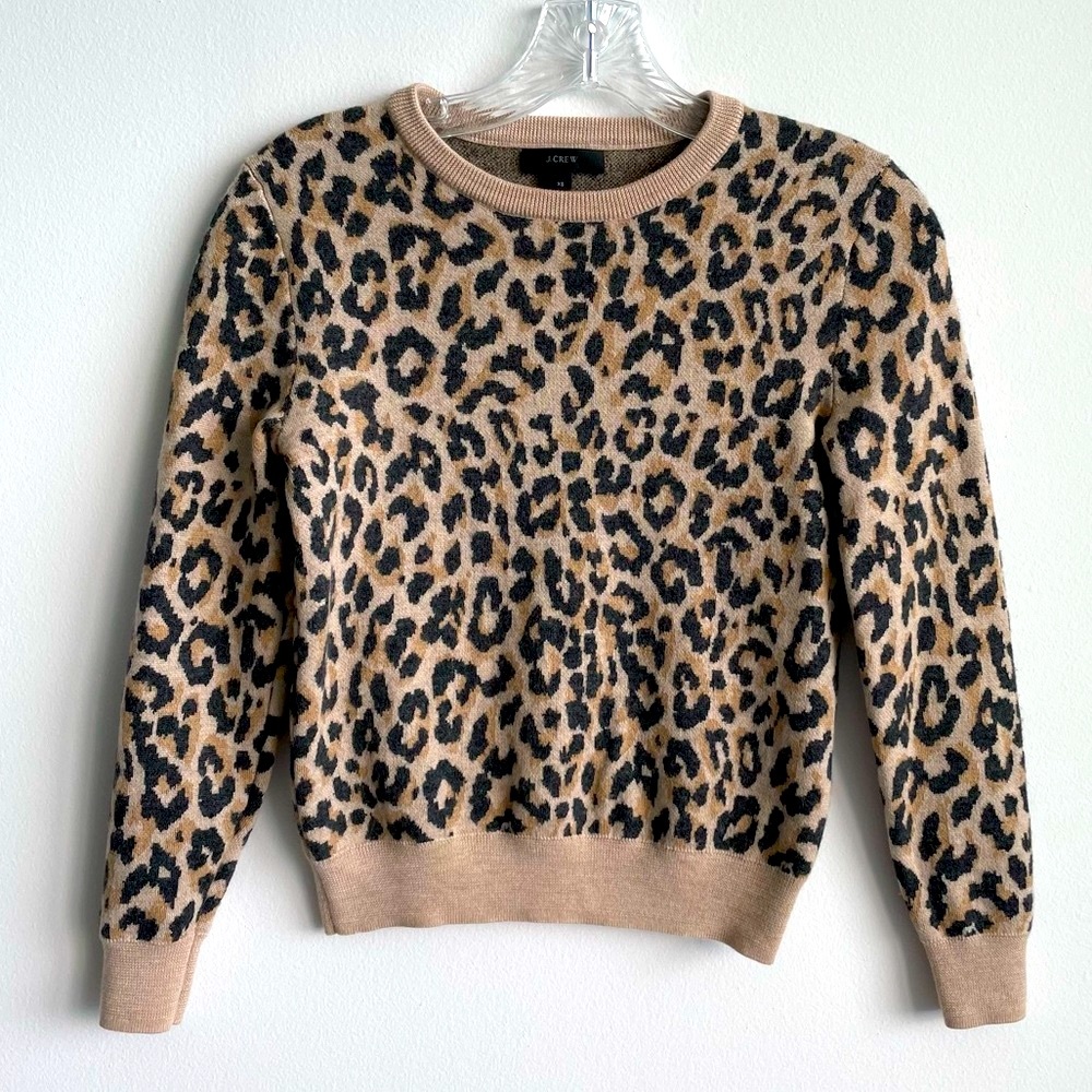 J. Crew Merino Wool Leopard Sweater XS